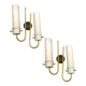 Brass Opaline Glass Sconces Set of 2 1950’s