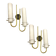Brass Opaline Glass Sconces Set of 2 1950’s