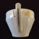Set of six Art Deco white fine porcelain coffee cups and saucers
