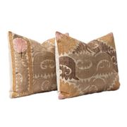 Lot de 2 housses de coussin brodées vintage 59x68 cm