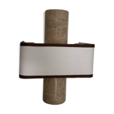 Pair of marble wall lights with fabric shades