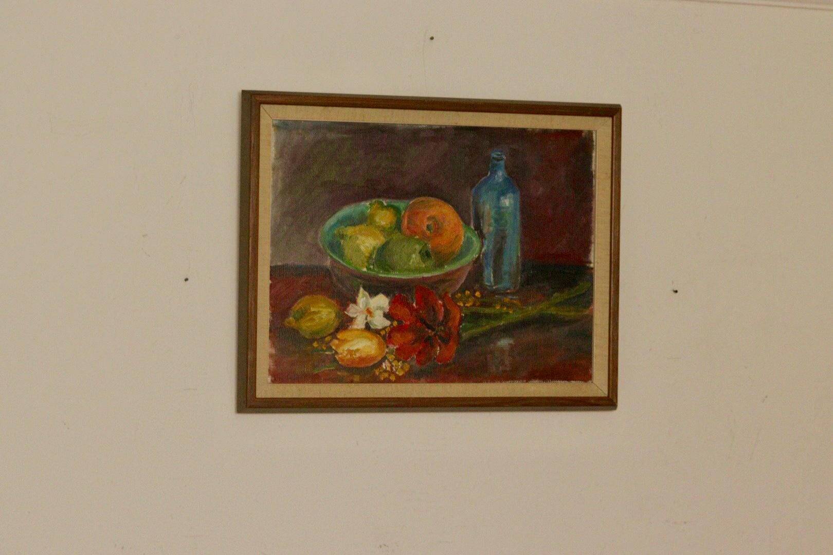 "Still Life, Bottle and Fruits" by Denoran