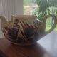 Large ceramic tea service signed Vallauris, vintage 1960.