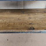 Textile workshop console in teak and wrought iron