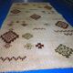 Vintage Moroccan carpet Berber rug style 2.3' x 4.7' (71cm x 145cm) 1970s, 1C758