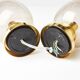 Glashütte Limburg ceiling lights Brass and glass Germany 1970 Labelled
