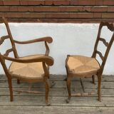 Pair Chair and Straw Chair