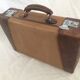 Cloth suitcase and leather vintage