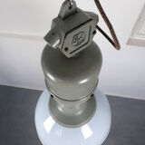 Suspension vintage en émail bleu clair de l'usine ElKo, années 1960