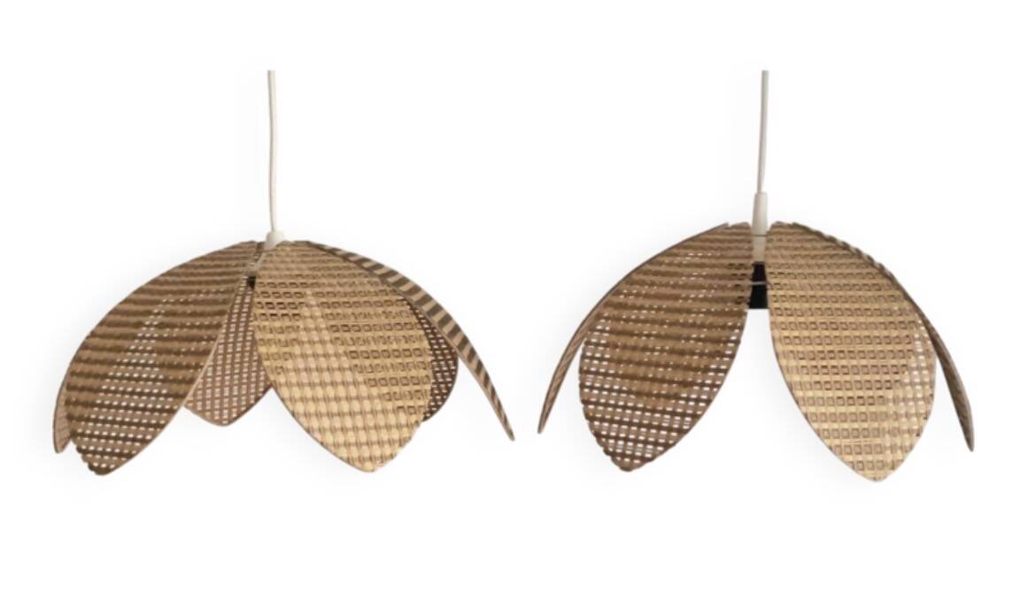 Paire de suspensions fleur de lotus vintage
