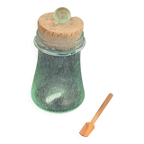 Olive or pickle jar in Biot bubble glass, hand-blown