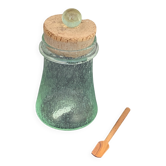 Olive or pickle jar in Biot bubble glass, hand-blown