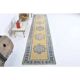 Vintage Turkish hand-knotted wool cotton yellow runner 78x340