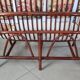 Sofa armchairs and coffee table in vintage rattan of six pieces