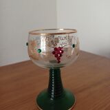 Stemmed glass decorated with vintage spirit