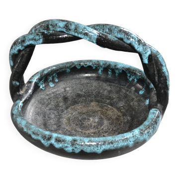 Coupe, panier tressé Accolay bleu turquoise