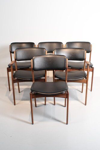 Chaises par Erik Buch, ensemble de 6