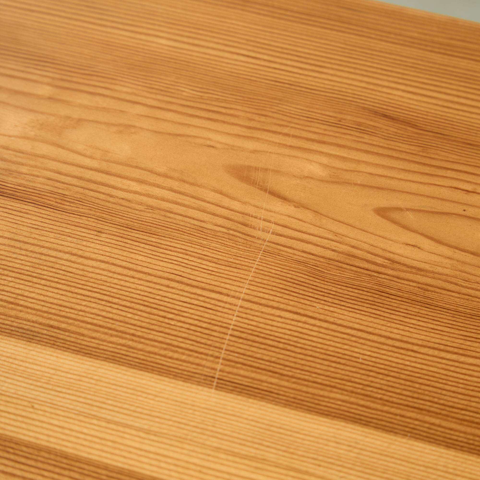 Long Canadian Pine Table with Black Legs