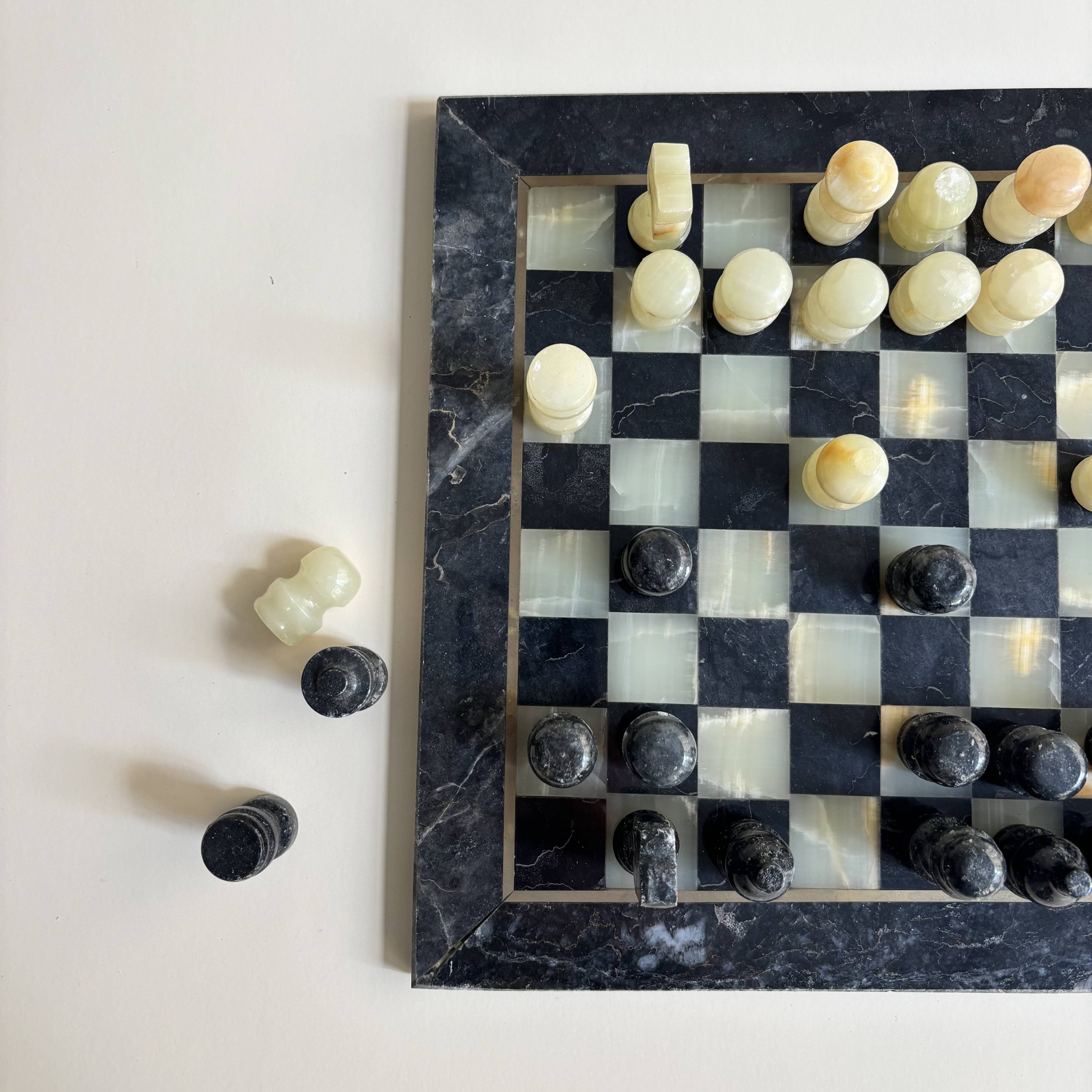 Vintage marble chess set