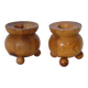 Pair of Swedish wooden candlesticks from the 1970s.