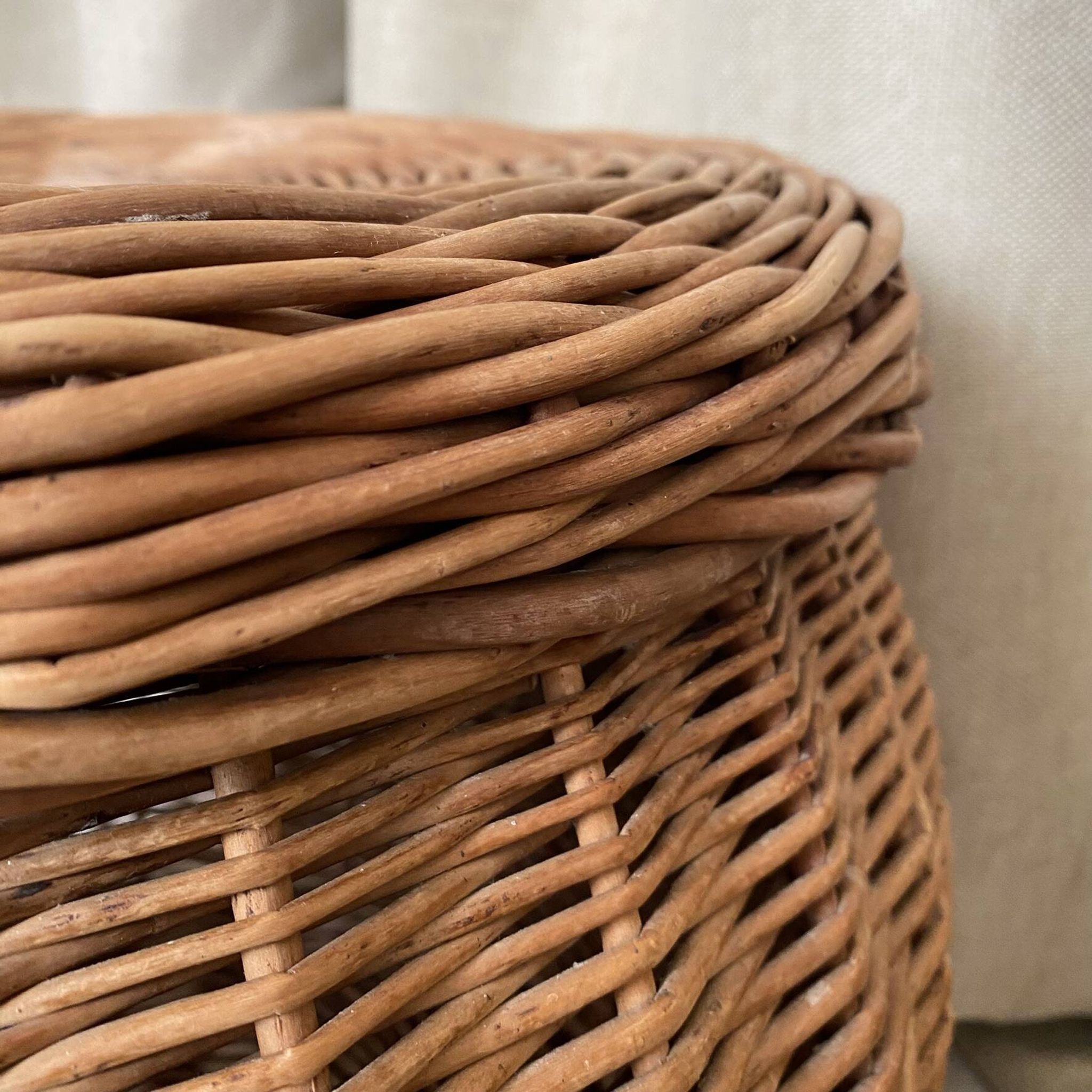 Rattan storage pouffe from the 60s-70s.