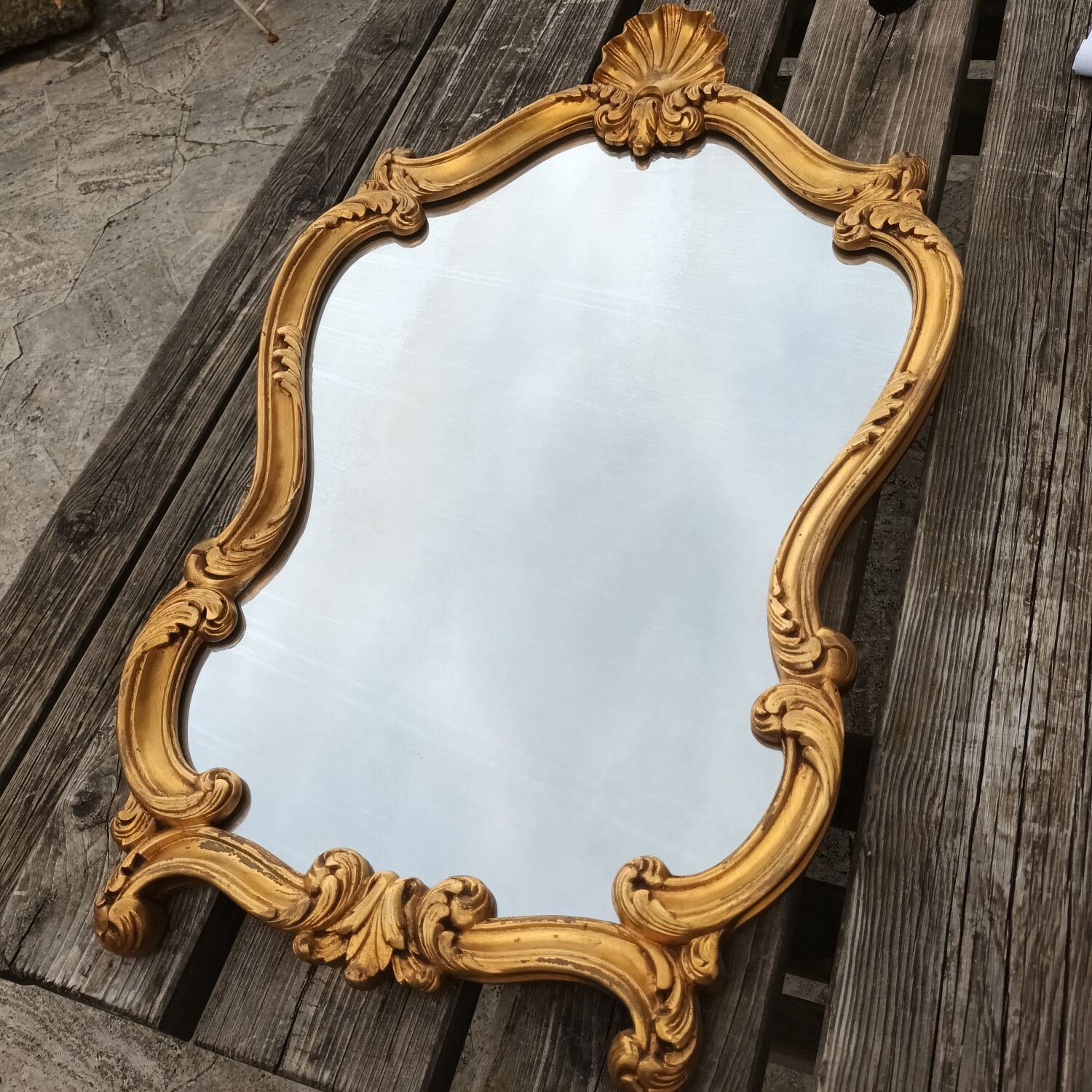 Golden baroque mirror