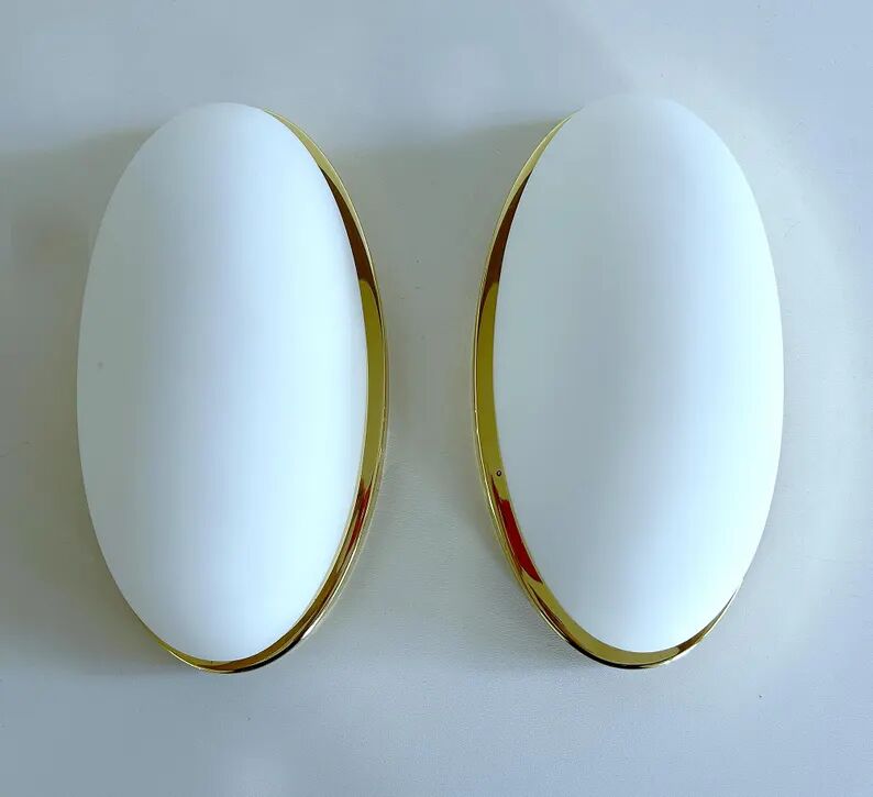 Pair of Vintage Limburg Glass  Wall Lights