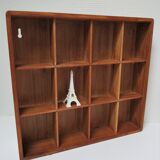 Vintage solid beech wood wall shelf