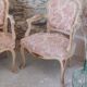 Two Louis XV style convertible armchairs