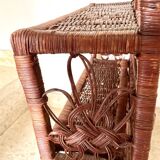 Vintage woven wicker shelf