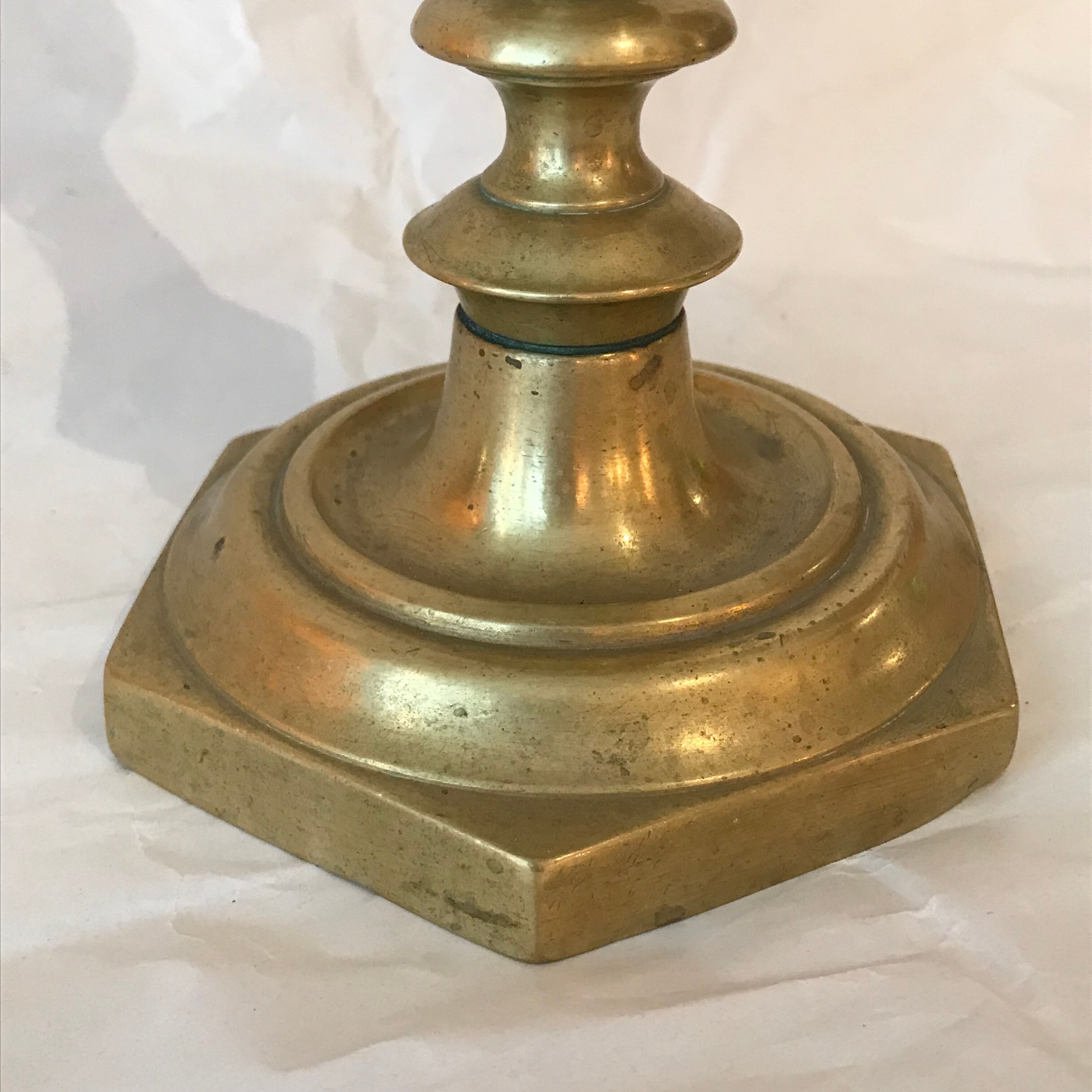 Brass candlestick nineteenth 28 cm