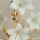 Murano chandelier with white flowers