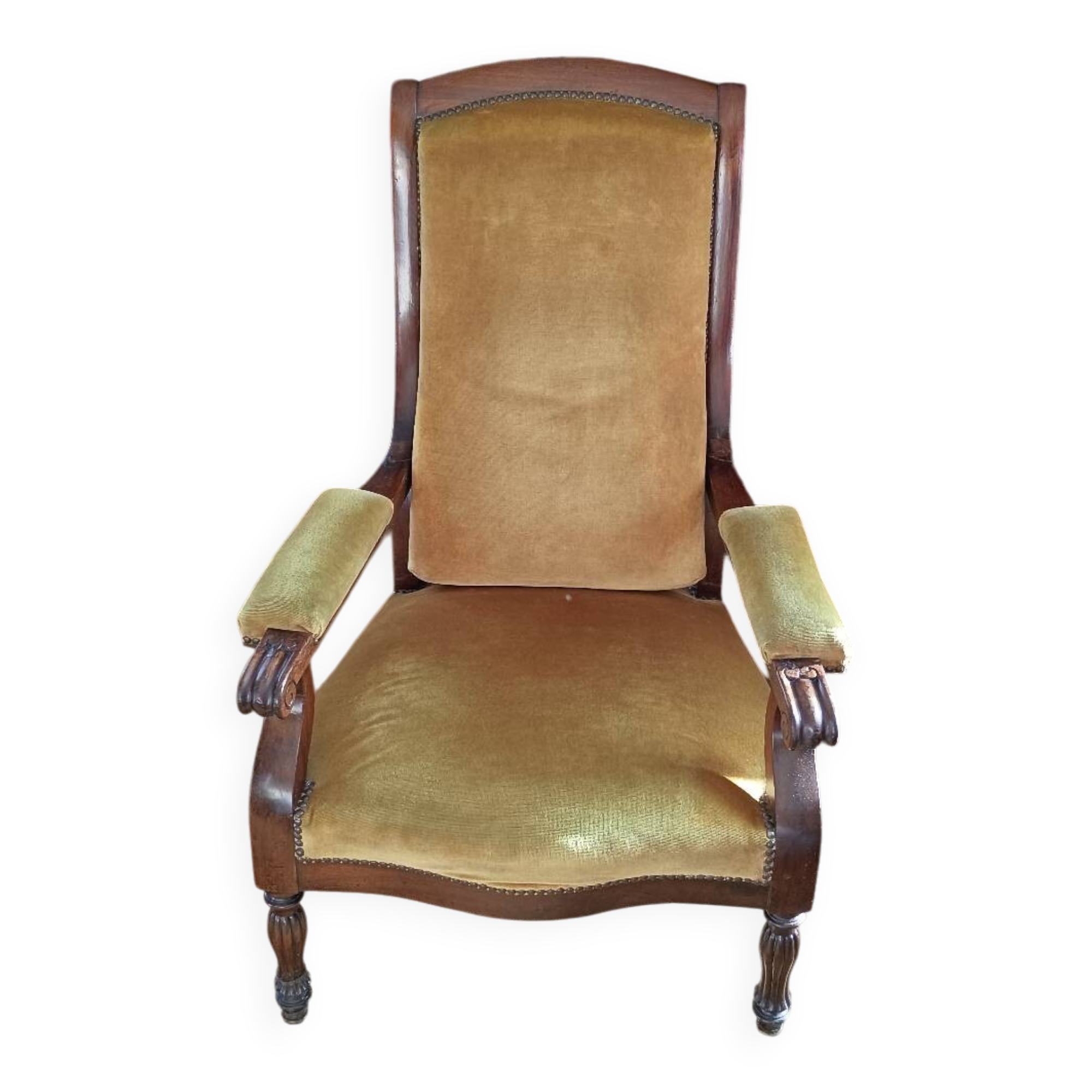 Ochre Voltaire armchair