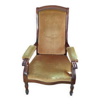 Ochre Voltaire armchair