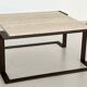 Italian mid-century travertine marble coffee table and metal base, 1970