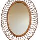 Miroir en Rotin Ovale des années 60 France