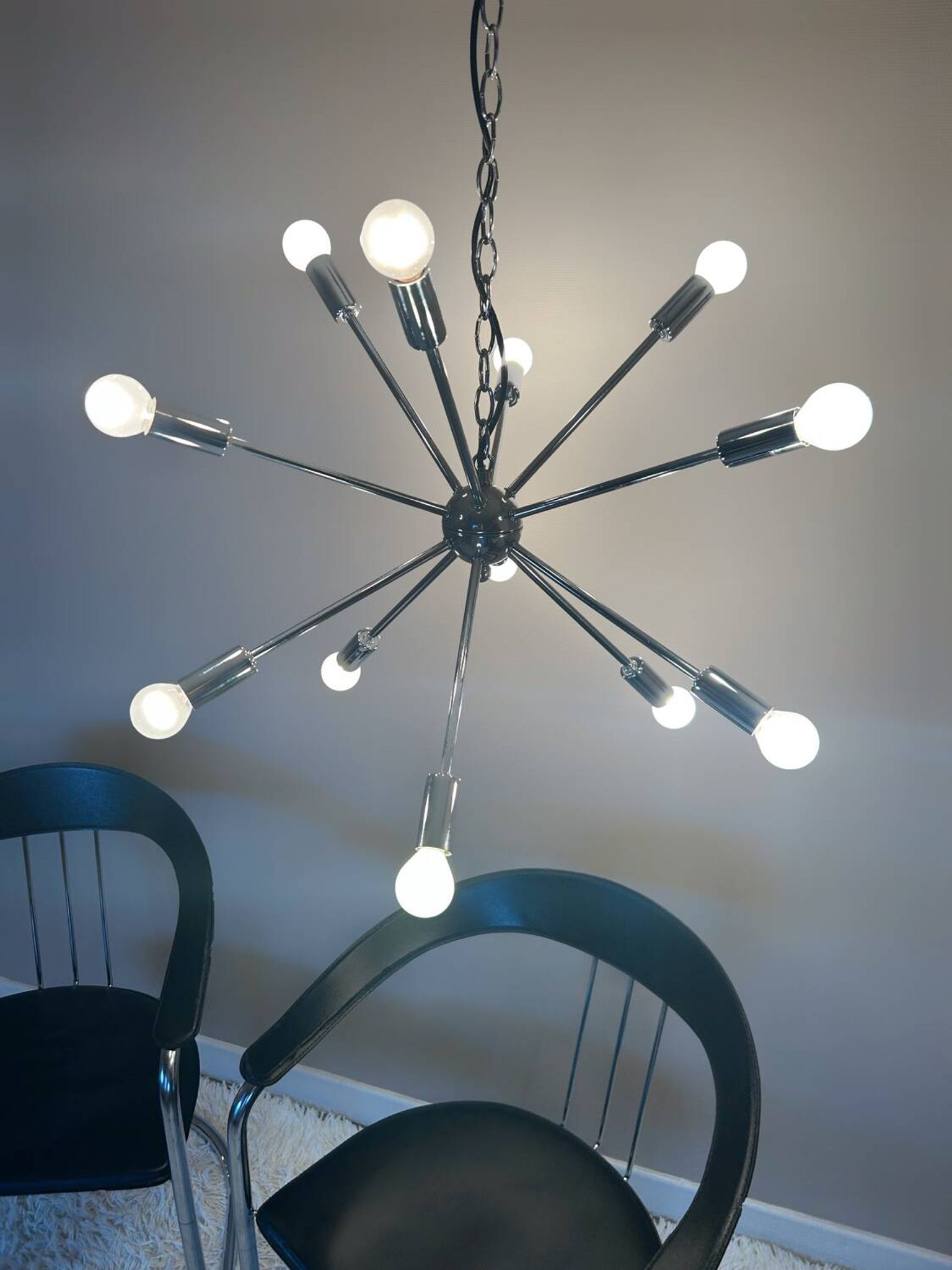 Sputnik chandelier Space Age design 70s