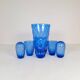Art Deco Set of 6 Sculpted Glass Vases Handmade Reijmyre, Sweden, 1930s