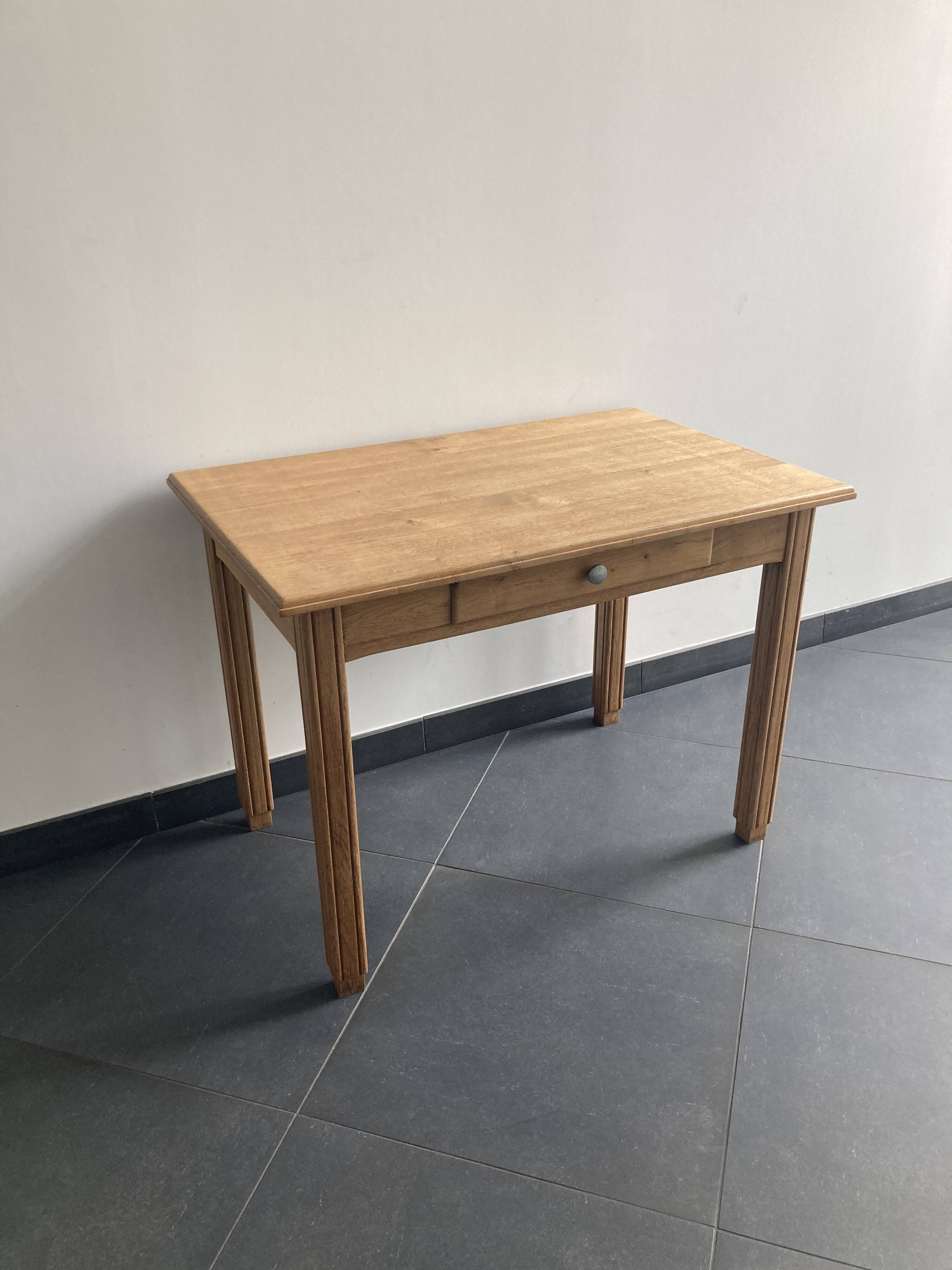 Vintage solid beech table – renovated – 1960s