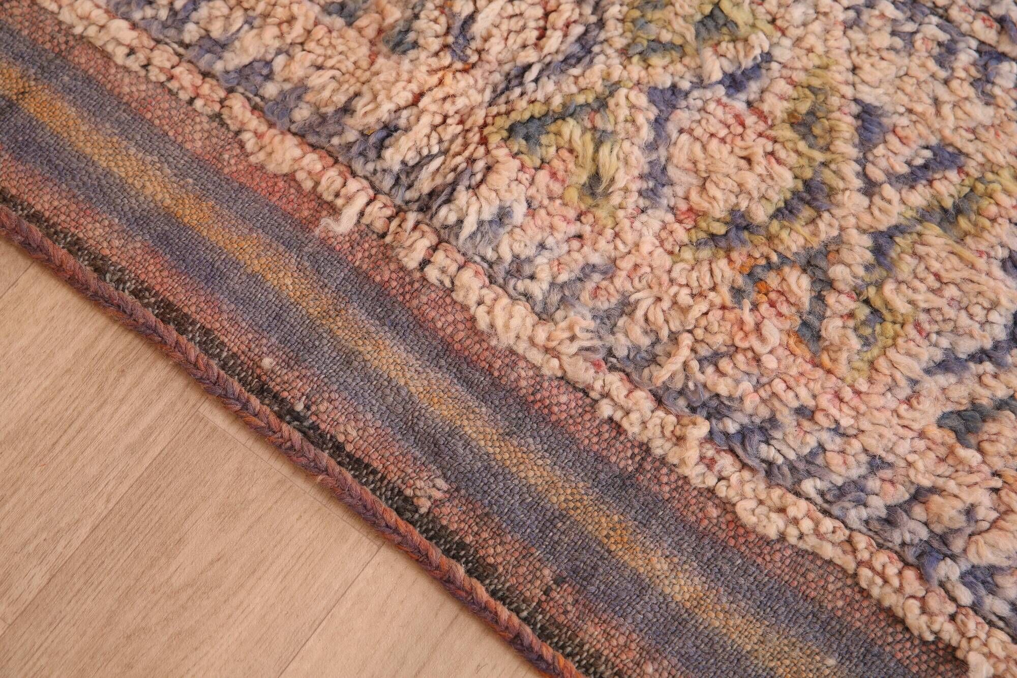 Vintage Moroccan Wool Rug 192 x 328 cm, Handmade Berber Rug, Bohemian Rug