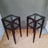 Pair of varnished wood selettes