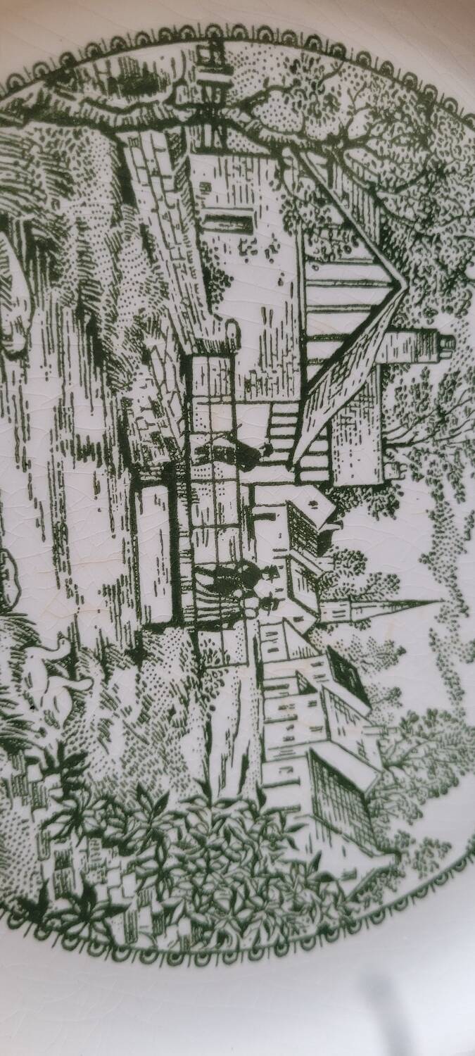 Pastoral decor earthenware dinner plates