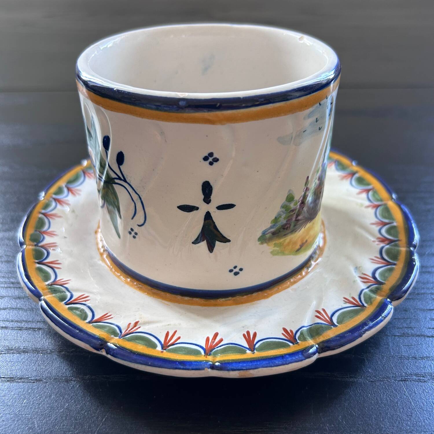 Butter dish signed HB Quimper