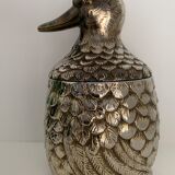 Italian ice bucket, brass duck by Mauro Manetti