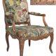 Fauteuil cabriolet d'époque Louis XV estampillé MDLP de Martin Delaporte