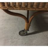 Rattan-wheeled crib
