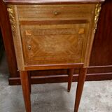 Bedside in marquetry with bronze
