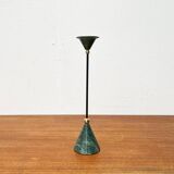 Postmodern Italian candlestick in metal and stone, 1980s.