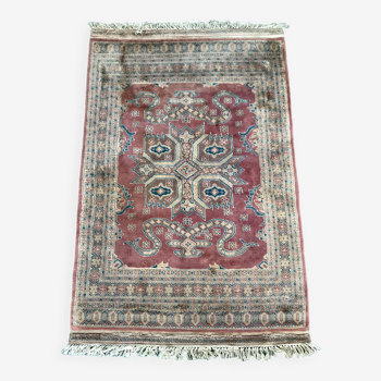 Old Pakistani wool rug, hand-knotted, 126 x 205 cm