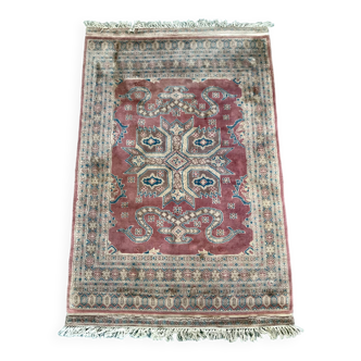 Old Pakistani wool rug, hand-knotted, 126 x 205 cm